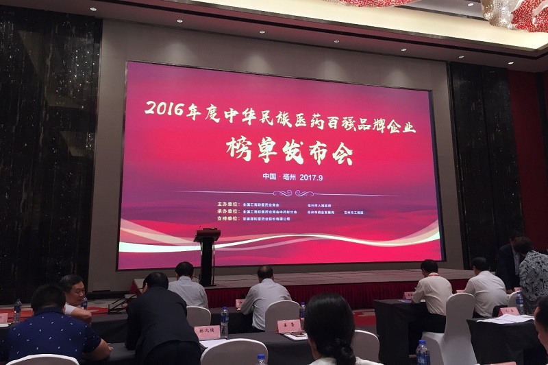 九游会药业携热毒宁注射液强势上榜“2016年度中华民族医药百强品牌企业”