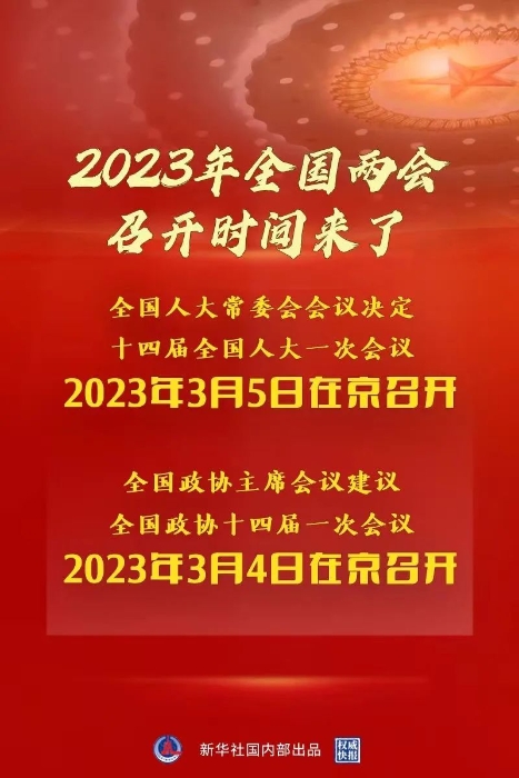 2023年全国两会召开时间，来了！